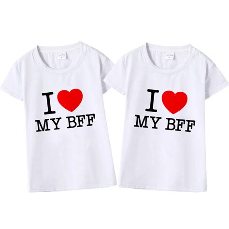 New Arrival I Love My Bff Red Heart For Adults Sister Tshirts Best