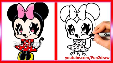 How To Draw Minnie Mouse Cute Easy Fun2draw Online Art Tutorials