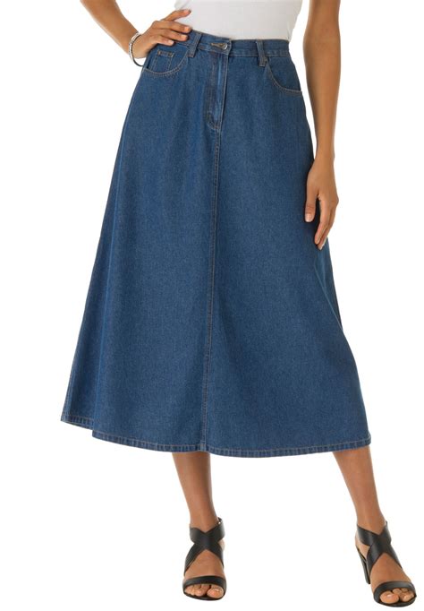 Denim Goes With Everything You Ll Wanto Wear This Pretty Plus Size Skirt All Year Round This