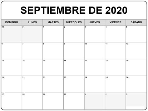 Imprimible Calendario Septiembre 2020 Argentina