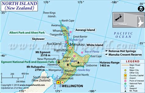 North Island Map New Zealand