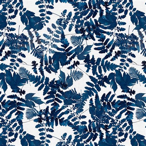 Indigo Ferns By Living Pattern Paintbrush Studio Fabrics