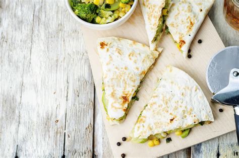 Broccoli Corn Zucchini Quesadilla Stock Image Image Of Bake Health