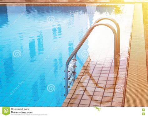 Stainless Steel Handrail Stair Of Swimming Pool Stock Photo Image Of