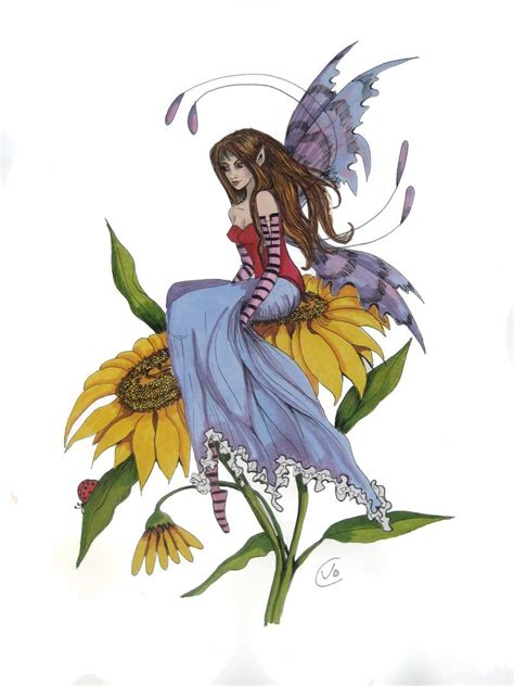 Sunflower Fairy With Images Fairy Sketches Sunflower