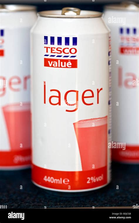 Cans Of Tesco Value Lager Stock Photo Alamy