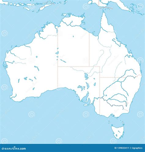 Austrália Mapa Político De Austrália Ilustração Stock Ilustração de