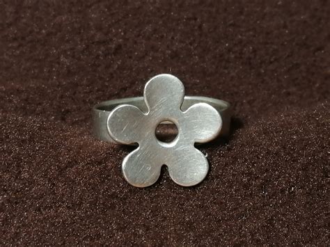 Vintage Sterling 22k Silver Flower Nature Boho Ring Size 7 Etsy