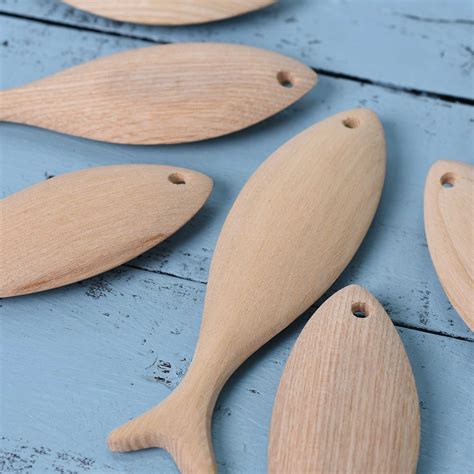 Unfinished Wooden Fish For Crafting Home And Room Décor Diy Craft Han
