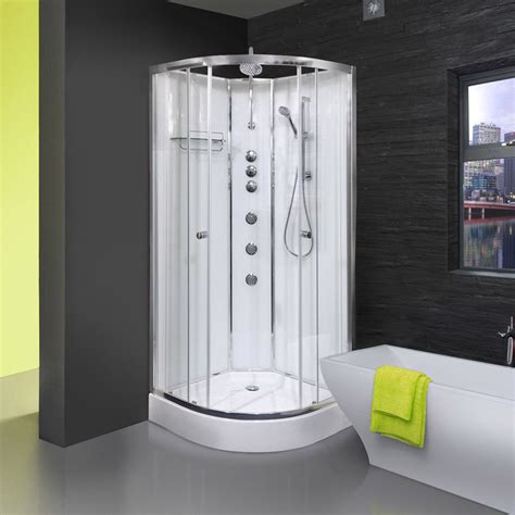 Aqualusso Opus 02 900mm X 900mm Shower Cabin Polar White At