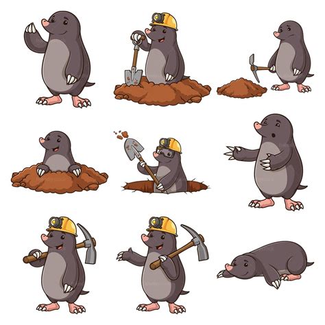 Mole Mascot Character Clipart Vector Collection Friendlystock