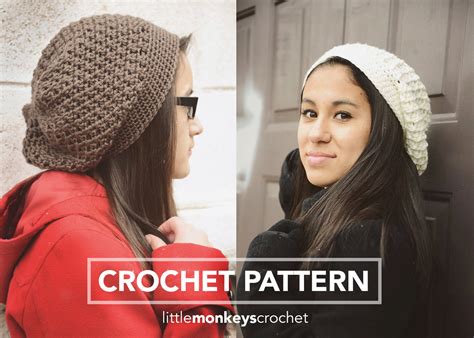 Slouch Hat Crochet Pattern Pdf The Jenny Slouch Hat Crochet Etsy