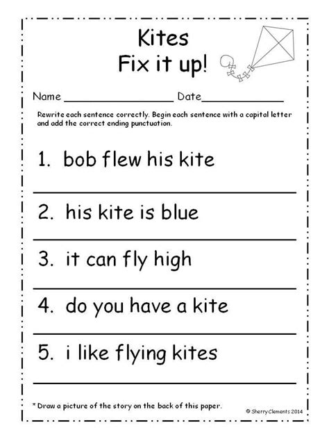 Fix The Sentence Worksheet