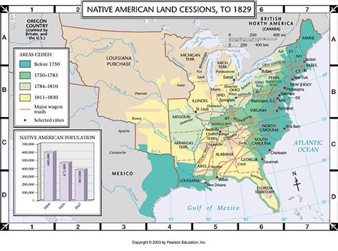 Atlas Map Native American Land Cessions To 1829