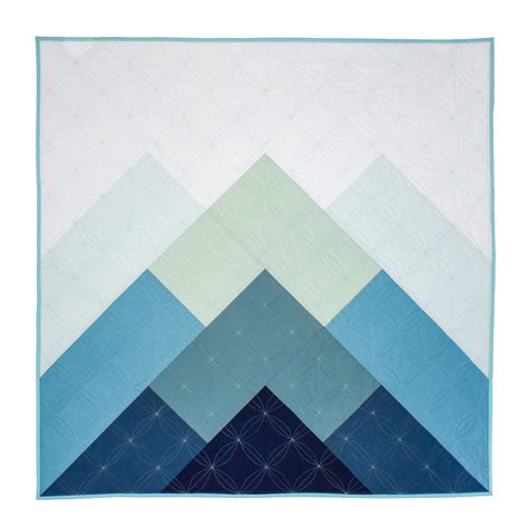 Baby Teal Misty Mountains Quilt Patchwork And Poodles