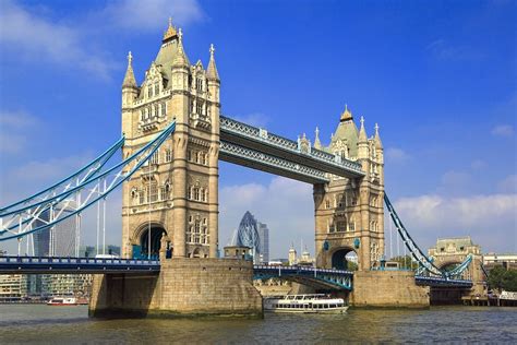 Famous London Tower Bridge Over The River Thames On A Sunny Day