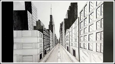 How To Draw A Cityscape In 1 Point Perspective
