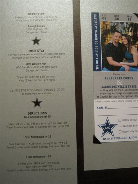 The Inviting Pear Photoblog: Cowboys Ticket as Wedding Invitation