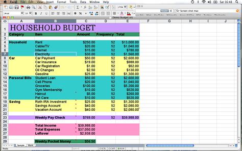 How To Make Home Budget Spreadsheet Excel Laobingkaisuo Throughout