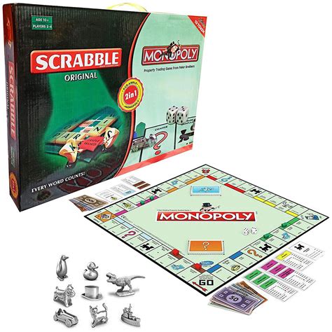 Vbe Scrabble And Monopoly 2 In 1 Board Games For 2 4 Players Zun Ebay