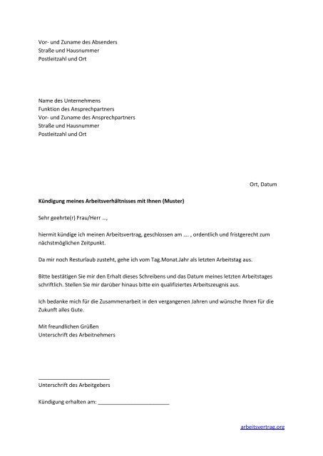 Inklusive mustertexte für verschiedene berufe und jobs. muster-kuendigung-schreiben-arbeitnehmer