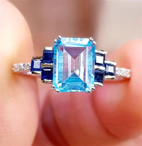 200ct Emerald Cut Cubic Zirconia Diamond Engagement Ring Etsy