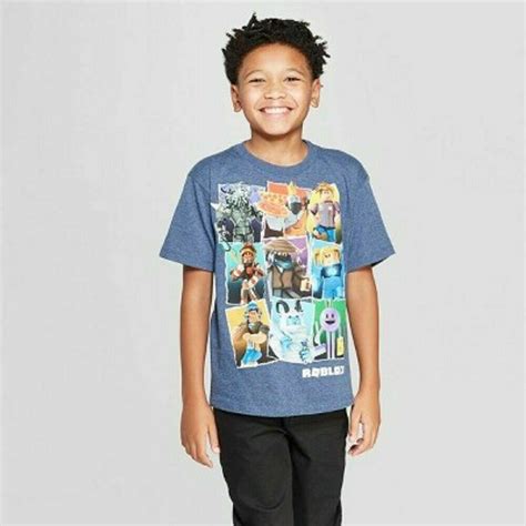 Roblox protocol and click open url: Roblox T-Shirt for Boys in Navy Heather Size L | eBay