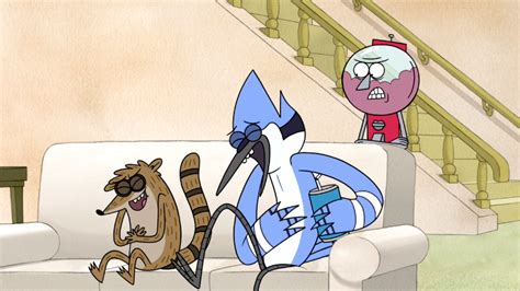 Image S4e20049 Mordecai And Rigby Laughs While Benson Glarespng