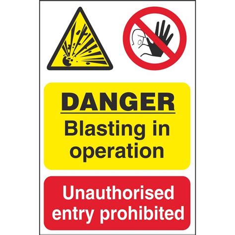 Danger Blasting In Operation Signs Quarry Safety Signage