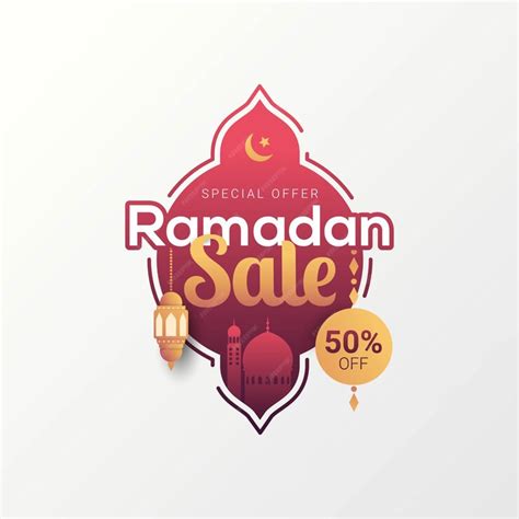 Premium Vector Ramadan Sale Label Badge Banner Template Design Background