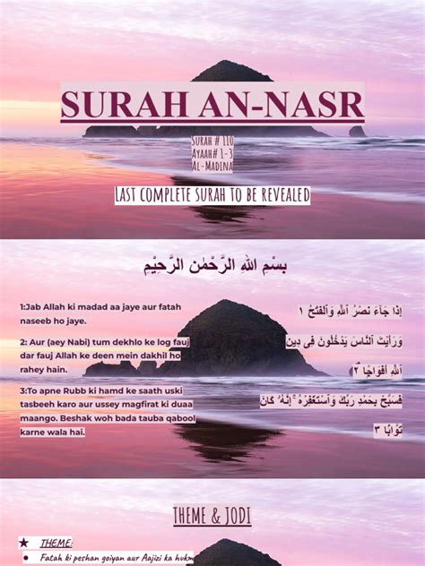 Surah An Nasr Pdf Religious Belief And Doctrine Islamic Belief
