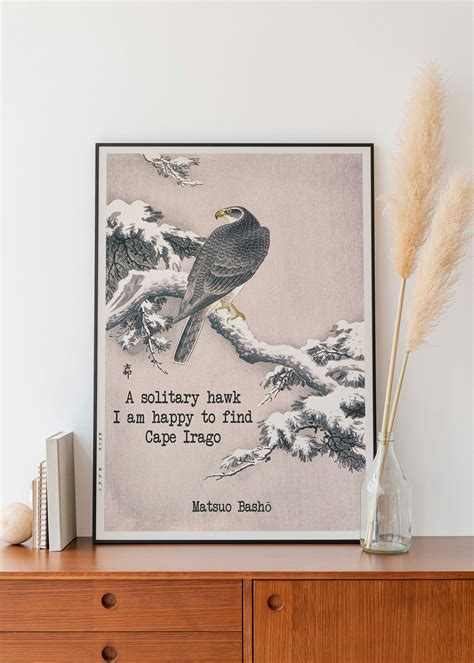 Matsuo Basho Haiku Poem Print Japanese Winter Bird In Tree Etsy
