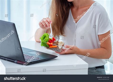 Healthy Snack Office Workplace Business Woman Stock Photo 1432821998