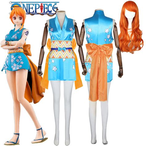 Anime One Piece Nami Cosplay Costume Wanokuni Style Nami Dress Outfit