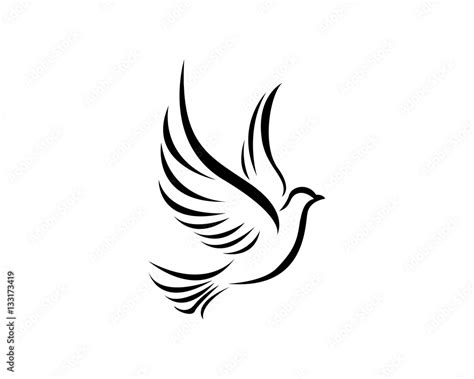 Bird Wing Dove Logo Template Vector Illustration Stock Vector Adobe Stock