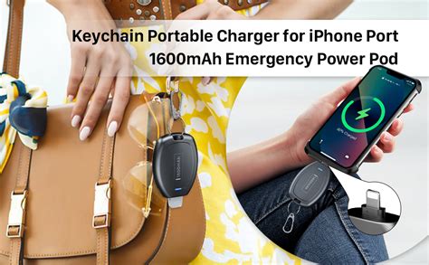 Huaeng 2 Pack Keychain Portable Charger1600mah Mini