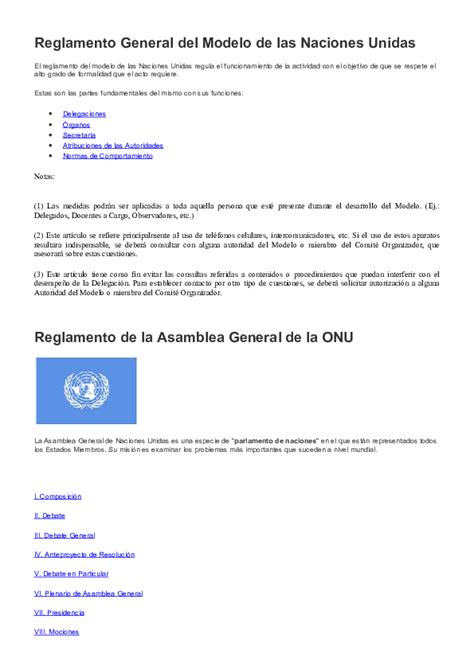 Total 44 Imagen Reglamento Modelo De Naciones Unidas Abzlocalmx