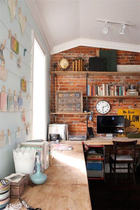 55 Brick Wall Interior Design Ideas Cuded Rustic Home Offices