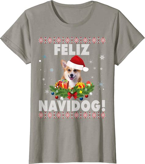 Feliz Navidog Corgi Dog Ugly Christmas Santa T Shirt