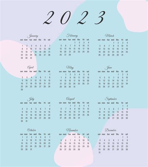 Premium Vector Calendar For 2023 In Minimalist Style
