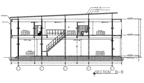 Cross Section Of Two Storey House In Detail Autocad Drawing Cad File