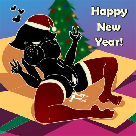 Rule 34 After Sex Anthro Big Ass Big Breasts Black Skin Christmas Christmas Hat Christmas Tree
