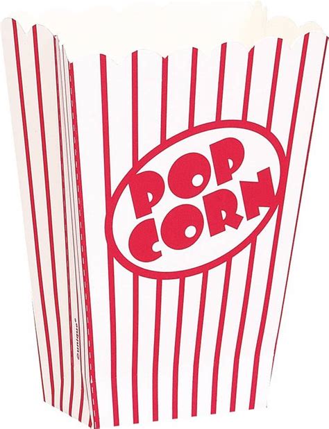 Unique Party Popcorn Box Redwhite 8 Pack Pris