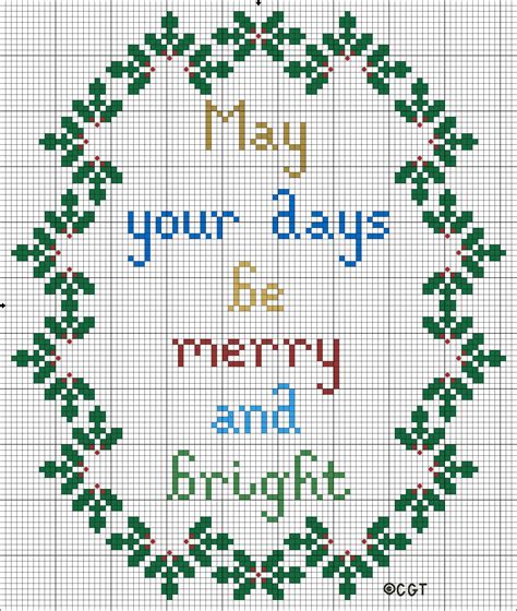 Counted cross stitch patterns for christmas. Free Merry and Bright Christmas Cross Stitch Pattern ...