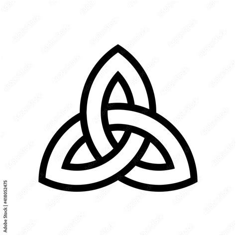 Símbolo Celta Triquetra Logotipo Con Lineas En Color Negro Stock