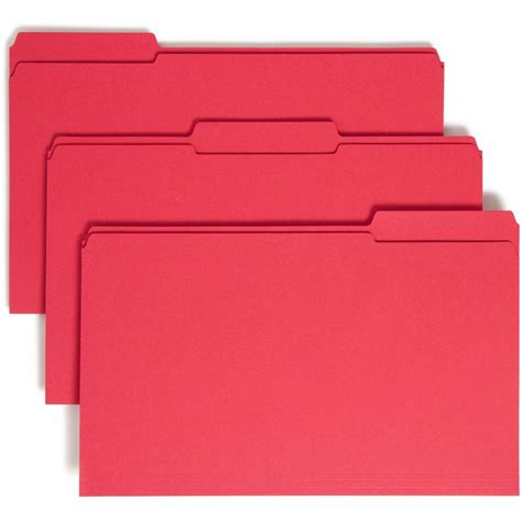 Smead Smd17734 File Folders With Reinforced Tab 100 Box Red