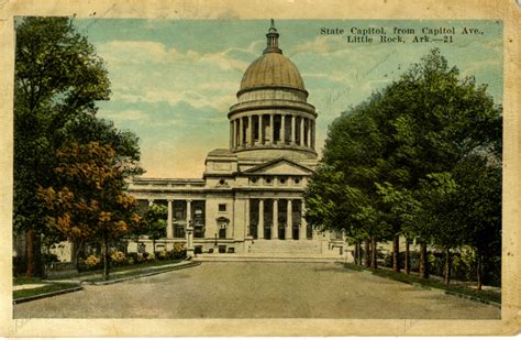 Arkansas State Capitol From Capitol Ave In 1925 Arkansas History