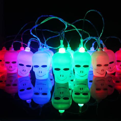 led hanging halloween party decoration favors skull led string lights lanterns lamp for diy home