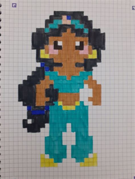 Princesse Disney Jasmine Pixel Art Dessin Petit Carreau Pixel Art