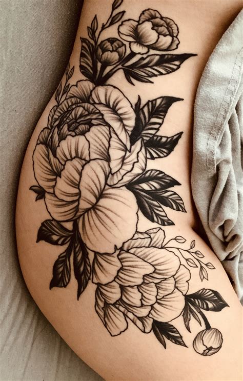 Peonies Girls Hip Bum Best Tattoo Design Ideas My XXX Hot Girl